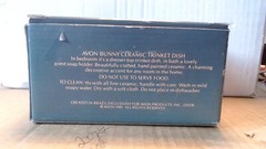 Vintage 1985 Avon Bunny Ceramic Trinket Dish New Open Box Brazil