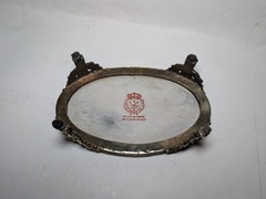 Display Stand Celadon Oval Napoleon’s Empire Style Porcelain/Gilt Bronze, Ormolu