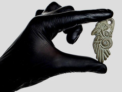 300 BC Ancient Carved Engraved Gemstone Pendant Medallion Amulet Mythical bird
