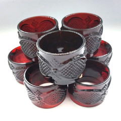 VTG Ruby Red Avon 1876 Cape Cod Glassware Set of 8 Napkin Rings – EXCELLENT