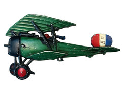 Vtg 1975/76 Homco Biplane WW2 War Airplane Metal Wall Decor USA Set of 2