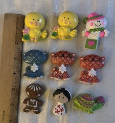 Avon fragrance glace pins Turtle gingerbread cat Chick Jack in the Box Lot of 9