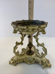 Unique Ornate French tazza with decorative embossed base Heavy