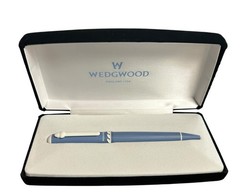 WEDGWOOD Blue Jasperware Ink Pen England New In Box Blue & White