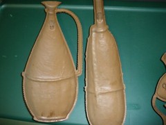 Sexton Set of 2 Wine Bottles Cast Aluminum Home Interior – 1970s