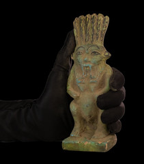 Ancient Egyptian God Bes Statue Rare Pharaonic Stone Protection Deity Artifact