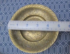 Estate Antiqu 1909? Edwardian BRASS pedestal DISH pillar CANDLE HOLDER old INDIA