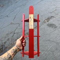 Vintage Art Deco Corner Shelf 3 Tier What Not Shelving Wooden Red Near Mint!!