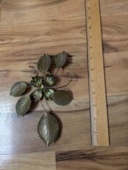 Home Interiors Vintage MCM Brass Copper Metal Flowers Leaves Wall Art Decor