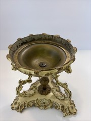 Unique Ornate French tazza with decorative embossed base Heavy