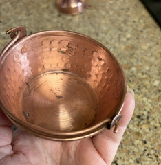 Vintage Copper Kitchenware Lot Small Cup Pot Pan Funnel Kettle