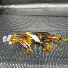 Venetian Art Glass Hand Blown Tiger Cat Hand Made Italian Glass Figurine Figure