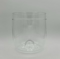 VTG Murano Hand-Blown Clear Glass Modernist Art Vessel W/Bubble Base – 6.5” x 6”