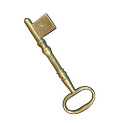 Vintage Large Solid Brass Skeleton Key Decorative Paperweight 6.5″ Gothic Retro