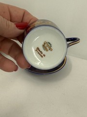 Vintage 14 Piece Lot – MINI Limoges Castel France Cobalt Blue 22 Karat Gold Trim