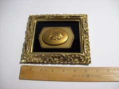 Vintage Mid Century Neoclassical Roman Emperor Cameo Relief Picture Wall Hanging