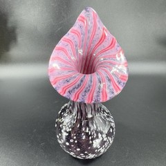 Vintage Hand Blown Art Glass Vase Jack In Pulpit Hand Made Studio Glass Vase VTG