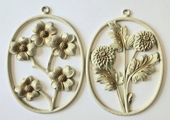 Vintage Sexton Metal Craft Wall Art Wild Flowers Floral Ovals 1970s/80s