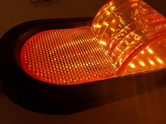 Qty 2 6″ Mid Turn Signal Amber Marker Light Rubber Mount 18 LED W/Reflex Lens Un
