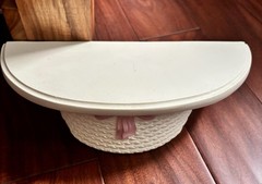 VTG Burwood Home Interiors Faux Wicker w/ Pink Bows Plastic Wall Decor~10 Pieces