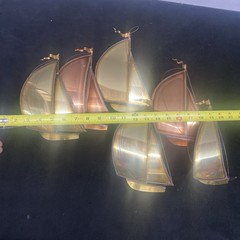 DeMott Brass Copper Sailboat Wall Hanging Metal Sculpture Signed Read Details
