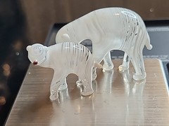 BMurano Style Art Glass Mother and Cub Polar Bear Set Hand Blown Art Glass