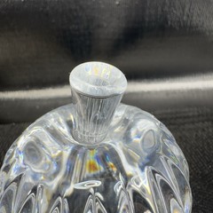 Heavy Clear Lead Crystal Cut Glass Apple Fruit Art Glass Figurine Paperweight