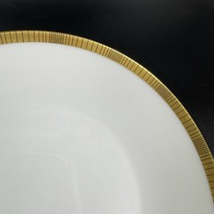 Rosenthal Germany 3680 White Gold Band Black Lines Round Plate Dish 6 Inch Set 6