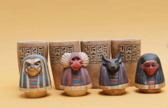 Egyptian Antiquities Canopic jars (sons of Horus) jars for mummification Rare BC