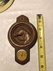 Vintage Burwood Horse Thermometer Plaque Horse Head Works Made In USA Vintage