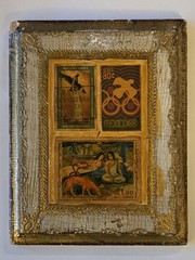 Pair Of Italian Plaques Featuring Stamps From Spain, France, Mexico, UN 1968