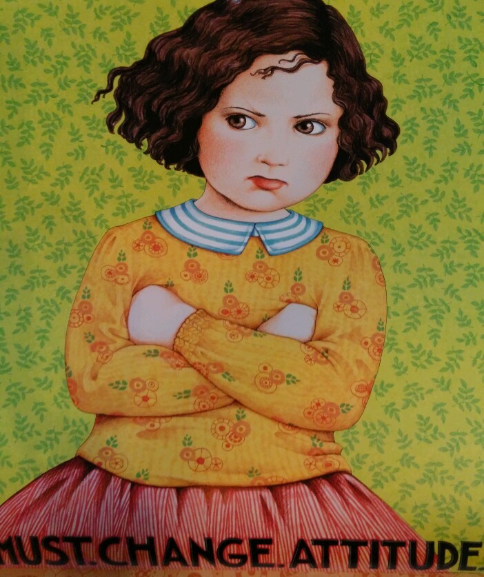 Mary Engelbreit MUST. CHANGE. ATTITUDE. Wall Art 10 3/4″ x 13″ Unframed