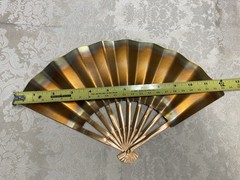 Vtg HOMCO Solid Copper Fan Plaques Set of 3 In Original Box MCM