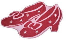 1990s Vintage Ruby Slippers Area Rug The Wizard of Oz Red Pink 36″w x 22″t