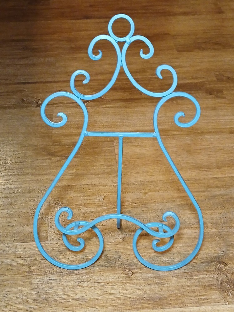 Turquoise Ornate Metal Display EASEL HOLDER STAND for Books or Pictures 15”x10”