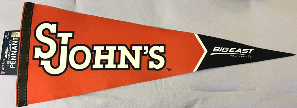 ST JOHNS PENNANT BIG EAST NY RED STORM BASKETBALL QUEENS MSG BANNER