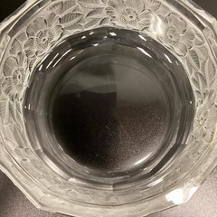 Hoya Mikasa Crystal Frosted Floral Bowl 1980s W. Germany Heavy weighs 7lbs 4oz