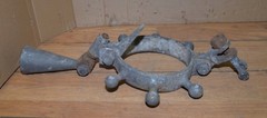 Rare cast steel vintage boat boom mast collar ring 8″ id ship collectible part