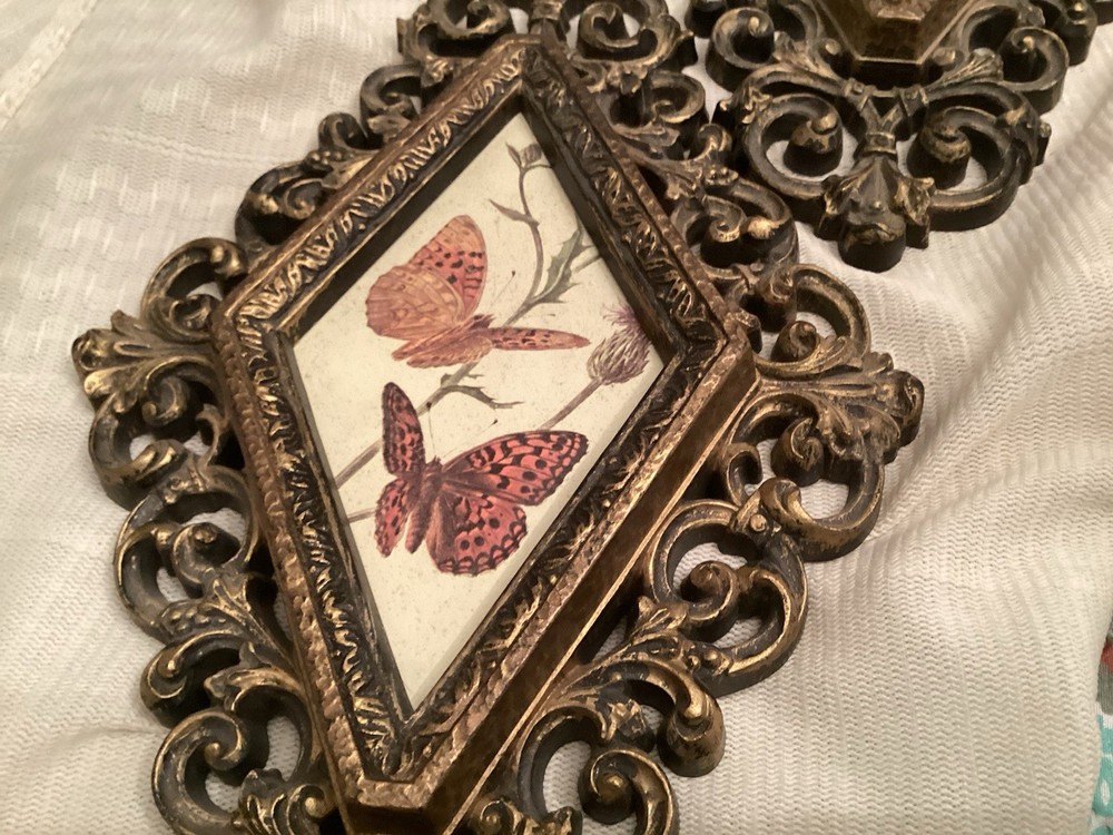 Pair Of Vintage Burwwod Or Homco Butterfly Wall Plaques 1970/1980