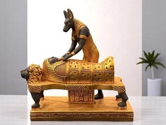 EGYPTIAN ANTIQUE STATUE RARE EGYPTIAN ANTIQUITIES OF GOD ANUBIS PHARAONIC BC