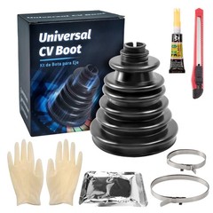 CV Boot Split Replacement Kit with Stainless Steel Clamps – Black