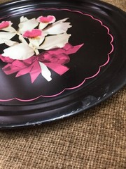 Multiple Available Vintage Floral TOLEWARE Tole METAL TRAY 12”