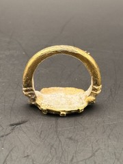 Large ancient Roman Ring bronze ring with decorated engraved bezel Antique Ring