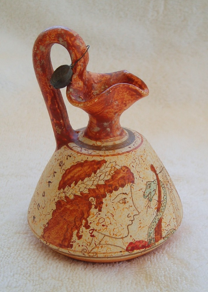 MK Aohnai Greek Pottery Museum Copy Small Ancient Greek Oinochoe Wine Pitcher