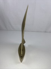 Solid Brass Sailboat Decor Paperweight Mid Century Modern Vintage Brass Boat