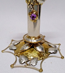 Copa Collection Made in Brazil Brutalist Mixed Metal and Amethyst Candleabra
