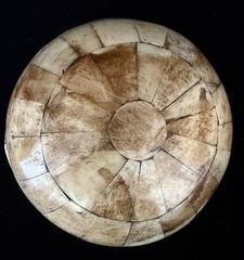 Vintage Bovine Bone Inlaid Carpet Ball Large Size United Kingdom EUC!