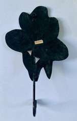 Vintage Toleware Iris Flower Wall Hook Cottagecore Gardencore 10.5”