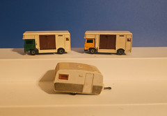 Vintage MATCHBOX Lesney SUPERFAST Lot HORSE BOX Trailers CAMPERS Orange GREEN
