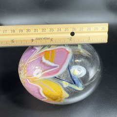 1985 Glasshouse Studios Signed Hand Blown Art Glass Oil Lamp Vase Paperweight